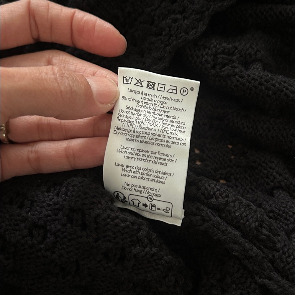 Sézane Martie Cardigan XS Black | NWT | Sold Out | Organic Cotton - Picture 13 of 15